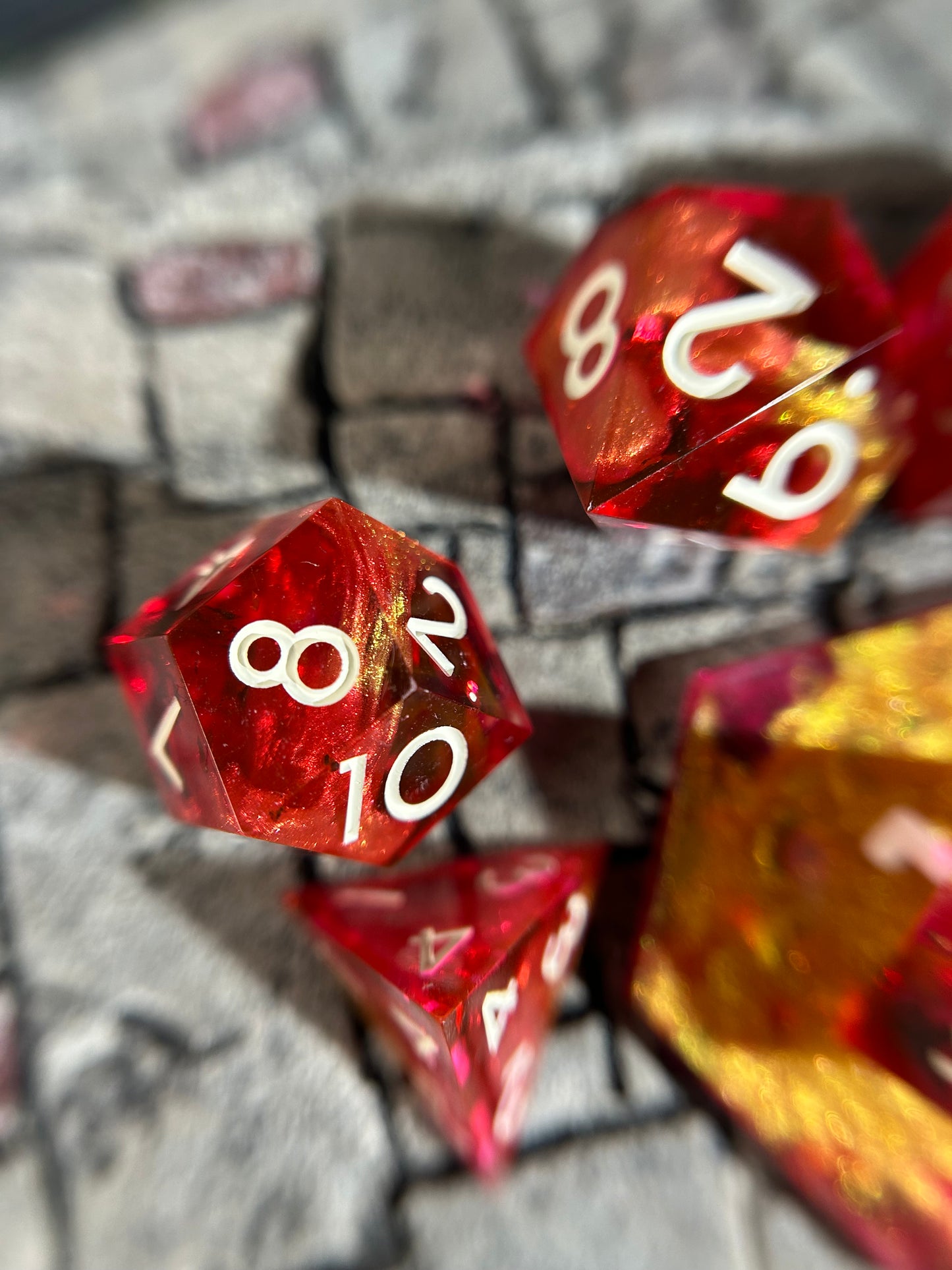 Gilded Ember 8-Piece Polyhedral Dice Set
