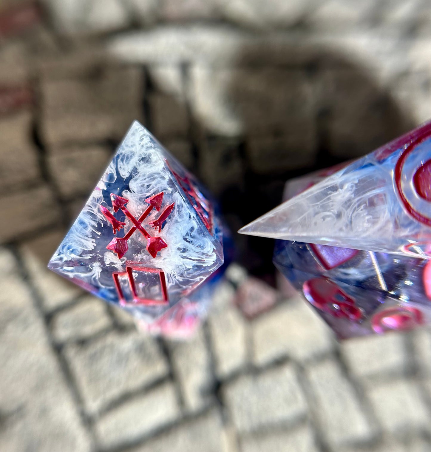 Vaporwave Vigil 7-Piece Dungeon Master Polyhedral Dice Set