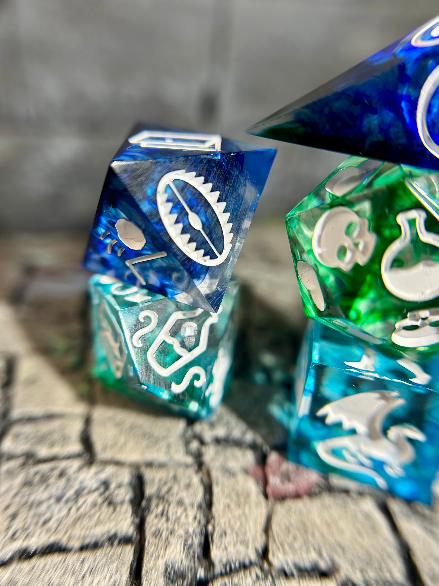 Sea Glass 7-Piece Dungeon Master Polyhedral Dice Set