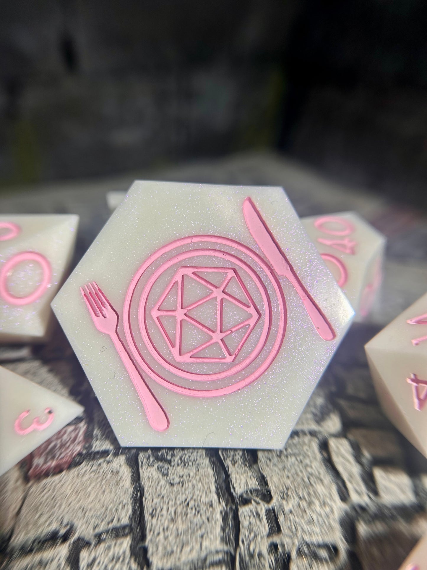 Rosewater Taffy 8-Piece Polyhedral Dice Set