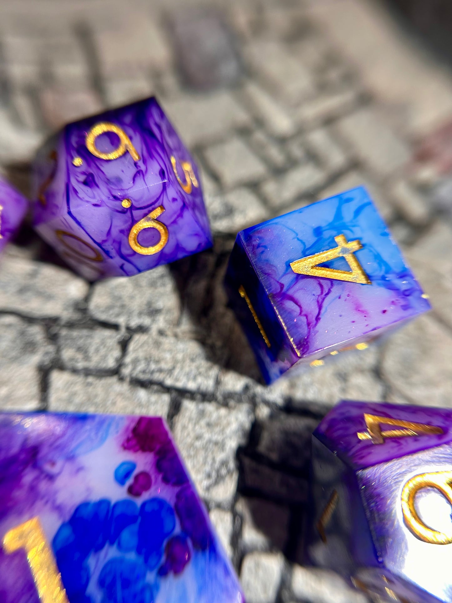 Watercolor Galaxy 8-Piece Polyhedral Dice Set