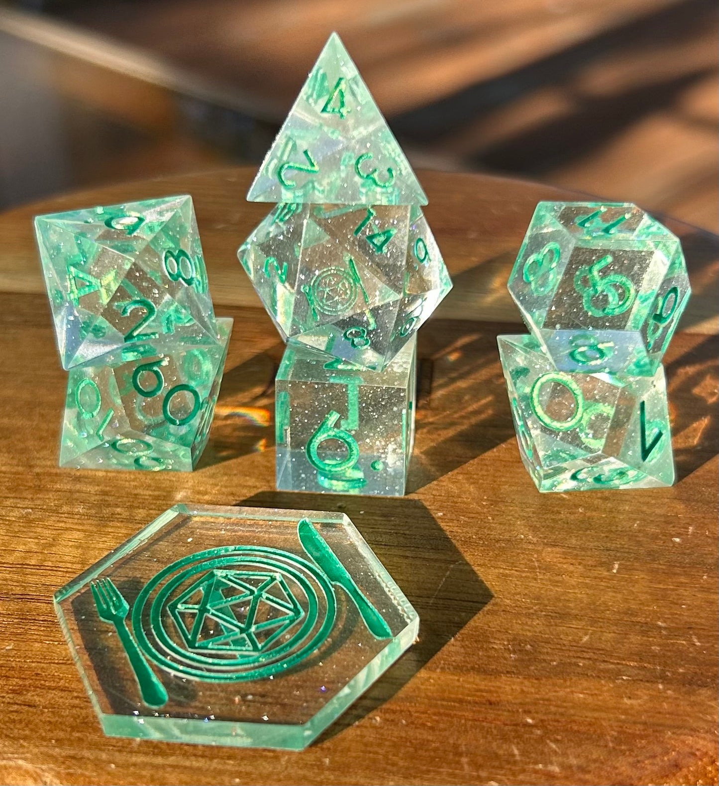 Emerald Mist 8-Piece Polyhedral Dice Set