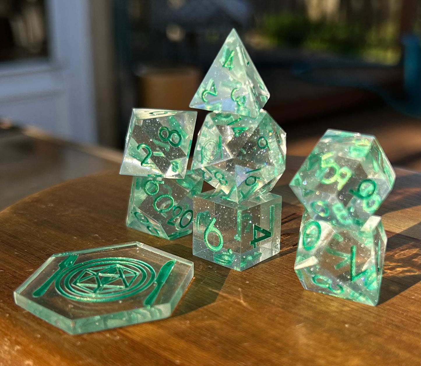 Emerald Mist 8-Piece Polyhedral Dice Set