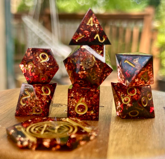 Molten Gold 8-Piece Polyhedral Dice Set