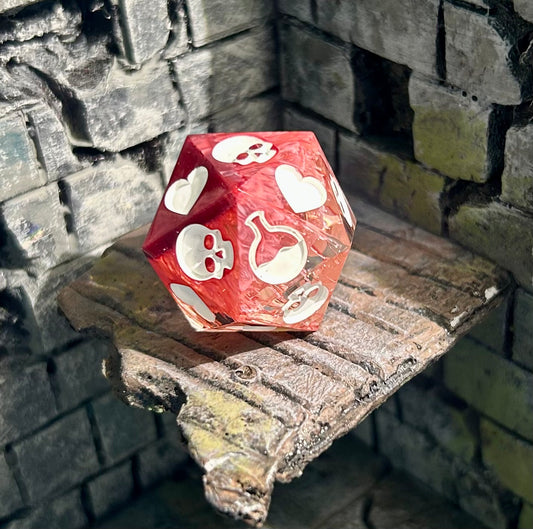 Red 27mm Death Save d20