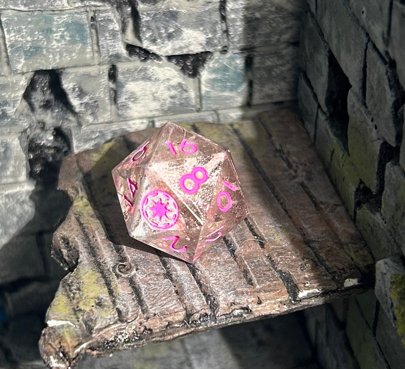 Pink Shimmer 20.5mm d20 - High Face Republic Symbol