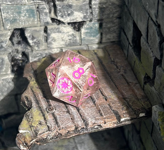 Pink Shimmer 20.5mm d20 - High Face Republic Symbol