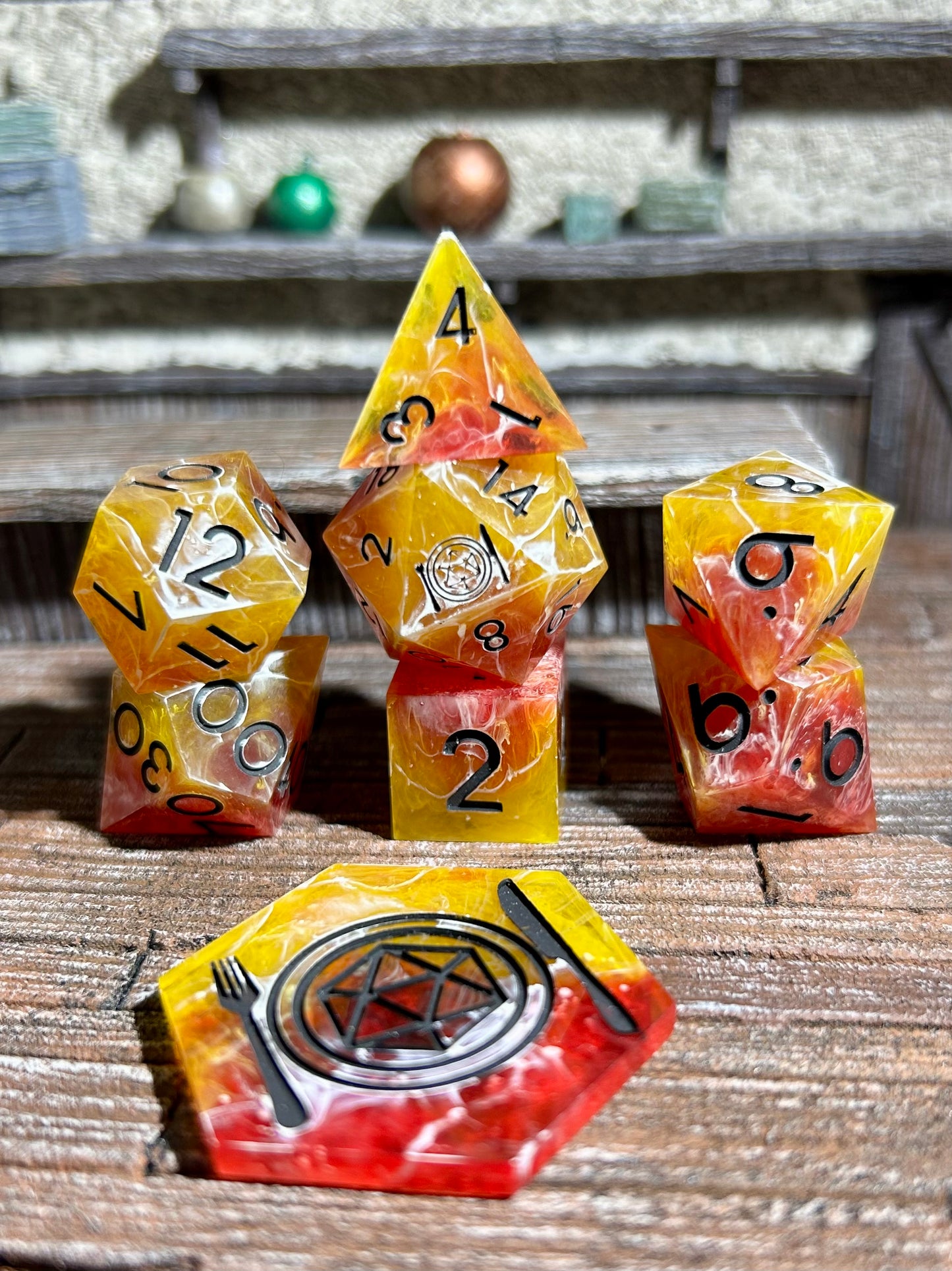 Raspberry Lemonade 8-Piece Polyhedral Dice Set