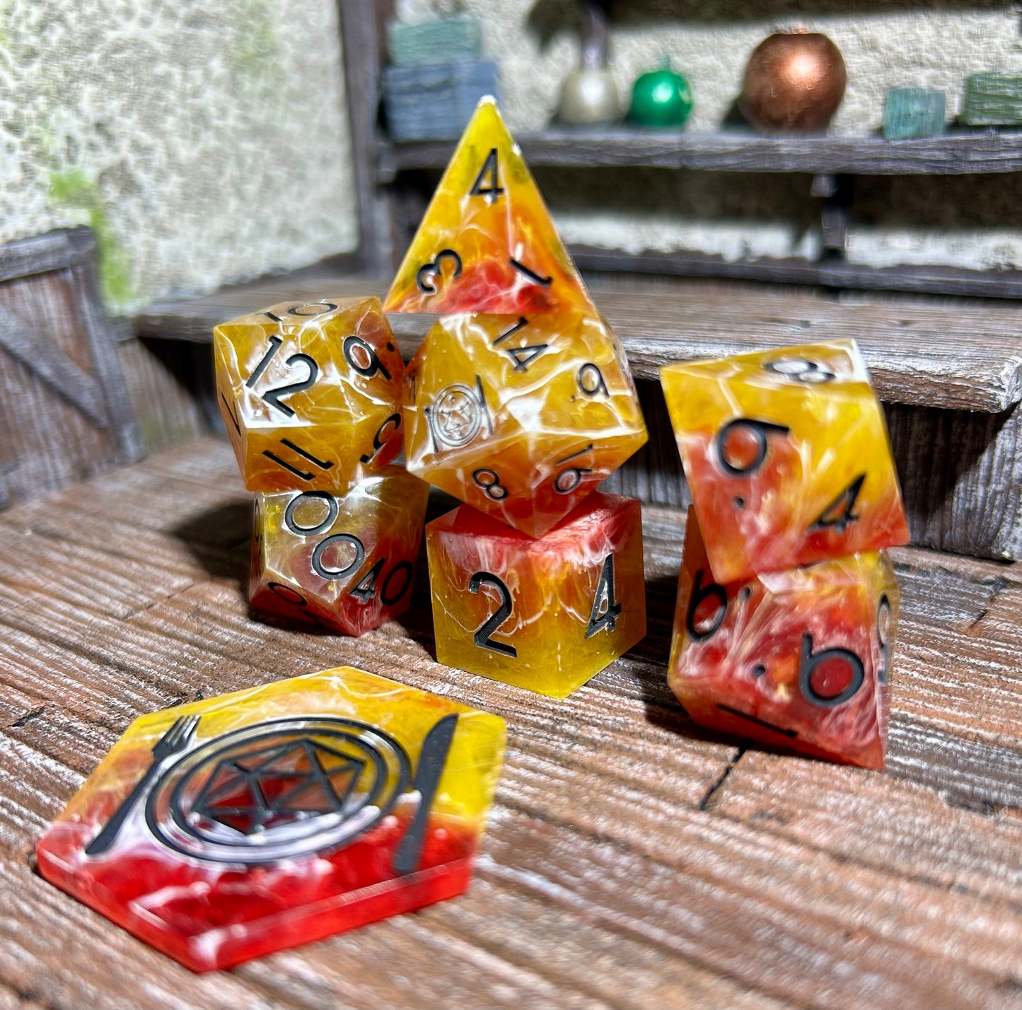 Raspberry Lemonade 8-Piece Polyhedral Dice Set