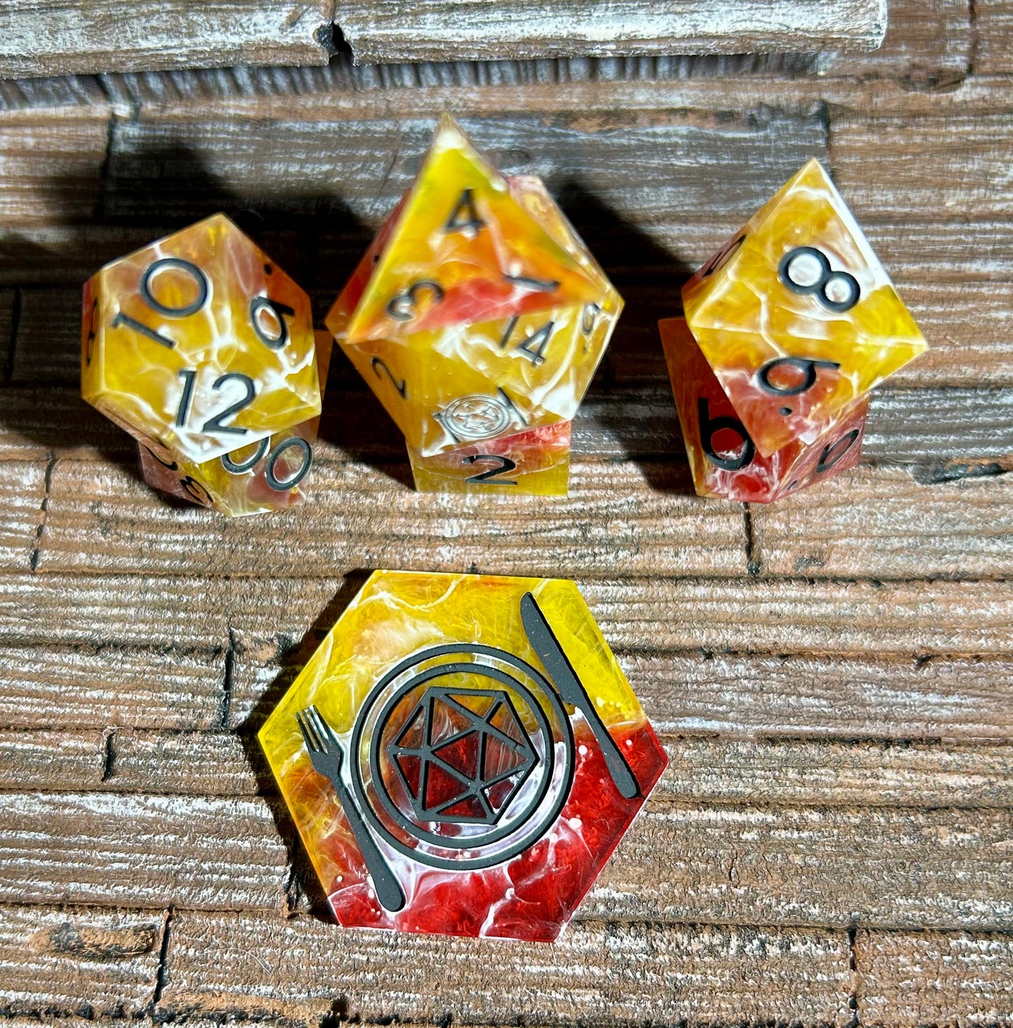 Raspberry Lemonade 8-Piece Polyhedral Dice Set