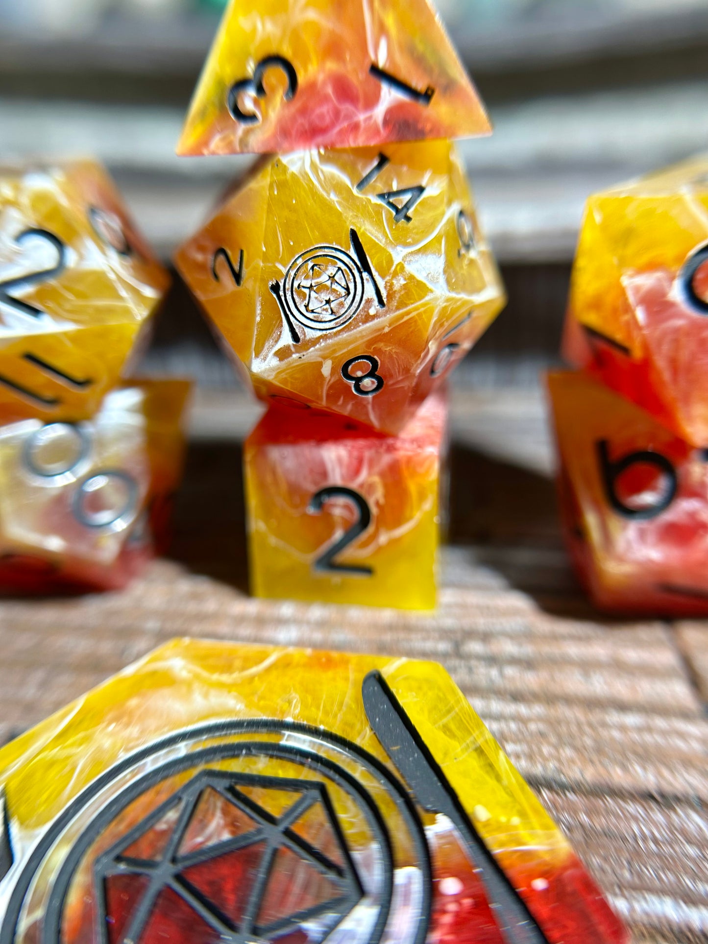 Raspberry Lemonade 8-Piece Polyhedral Dice Set