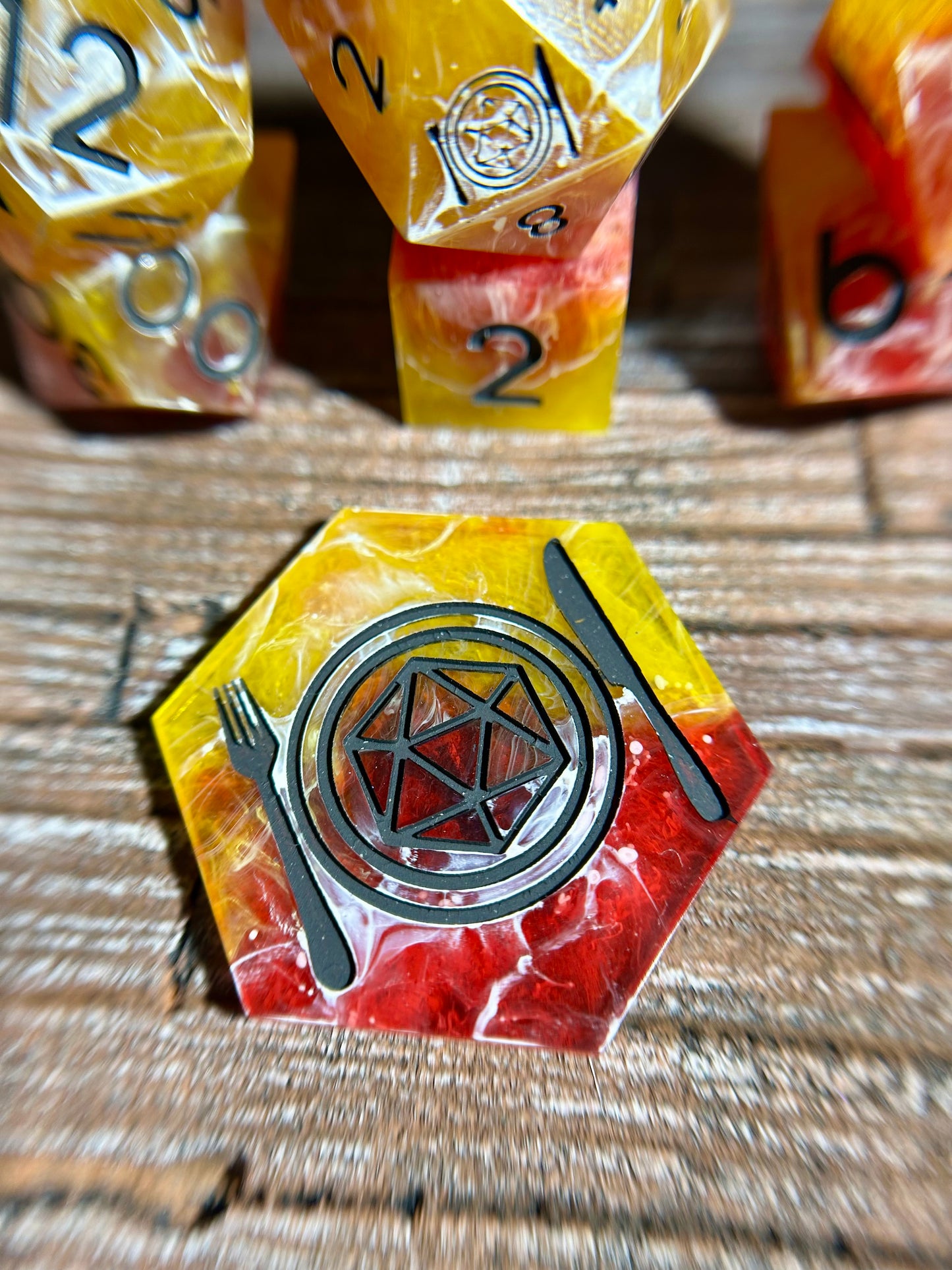 Raspberry Lemonade 8-Piece Polyhedral Dice Set