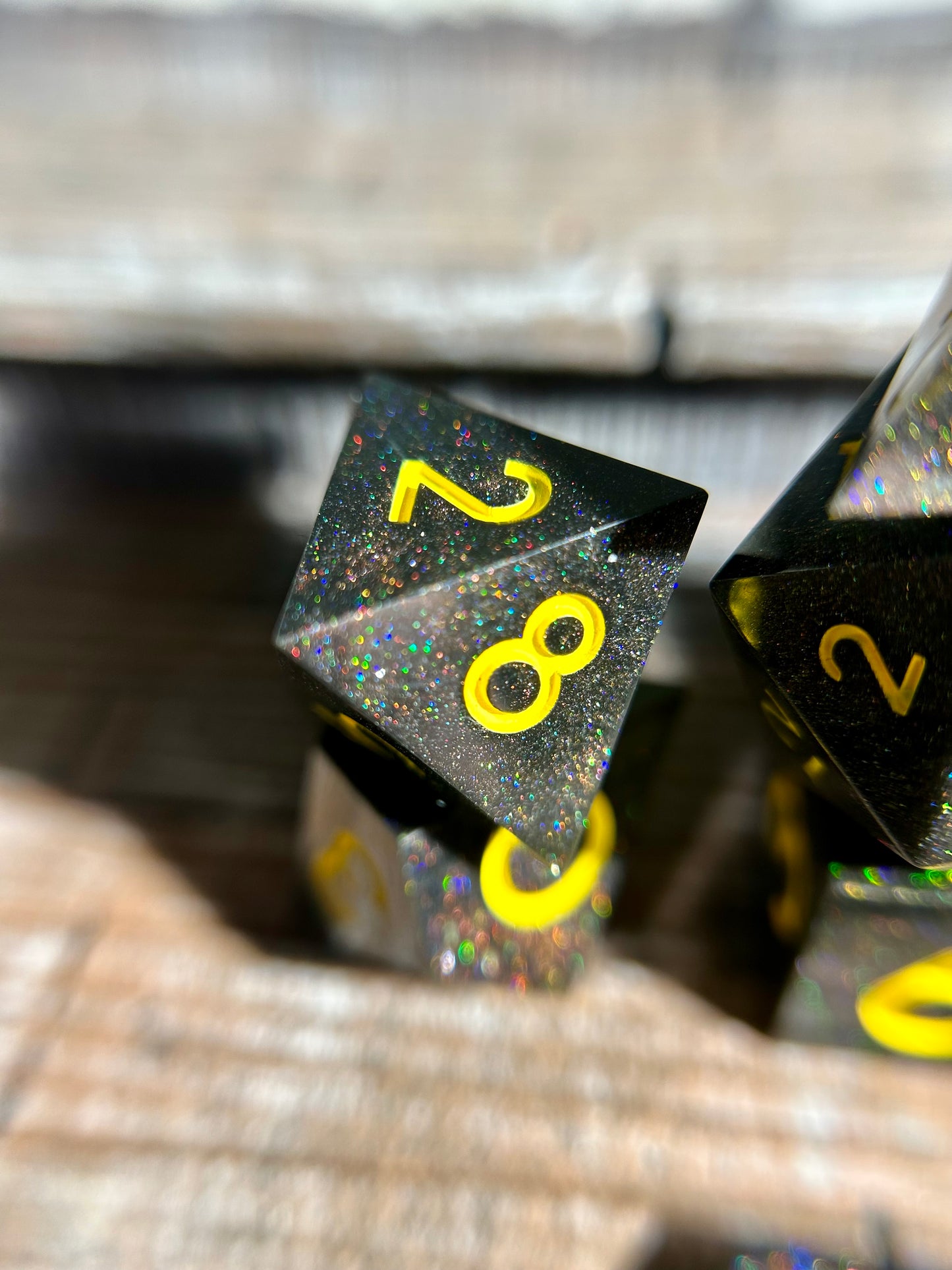 Serene Nightscape 8-Piece Polyhedral Dice Set