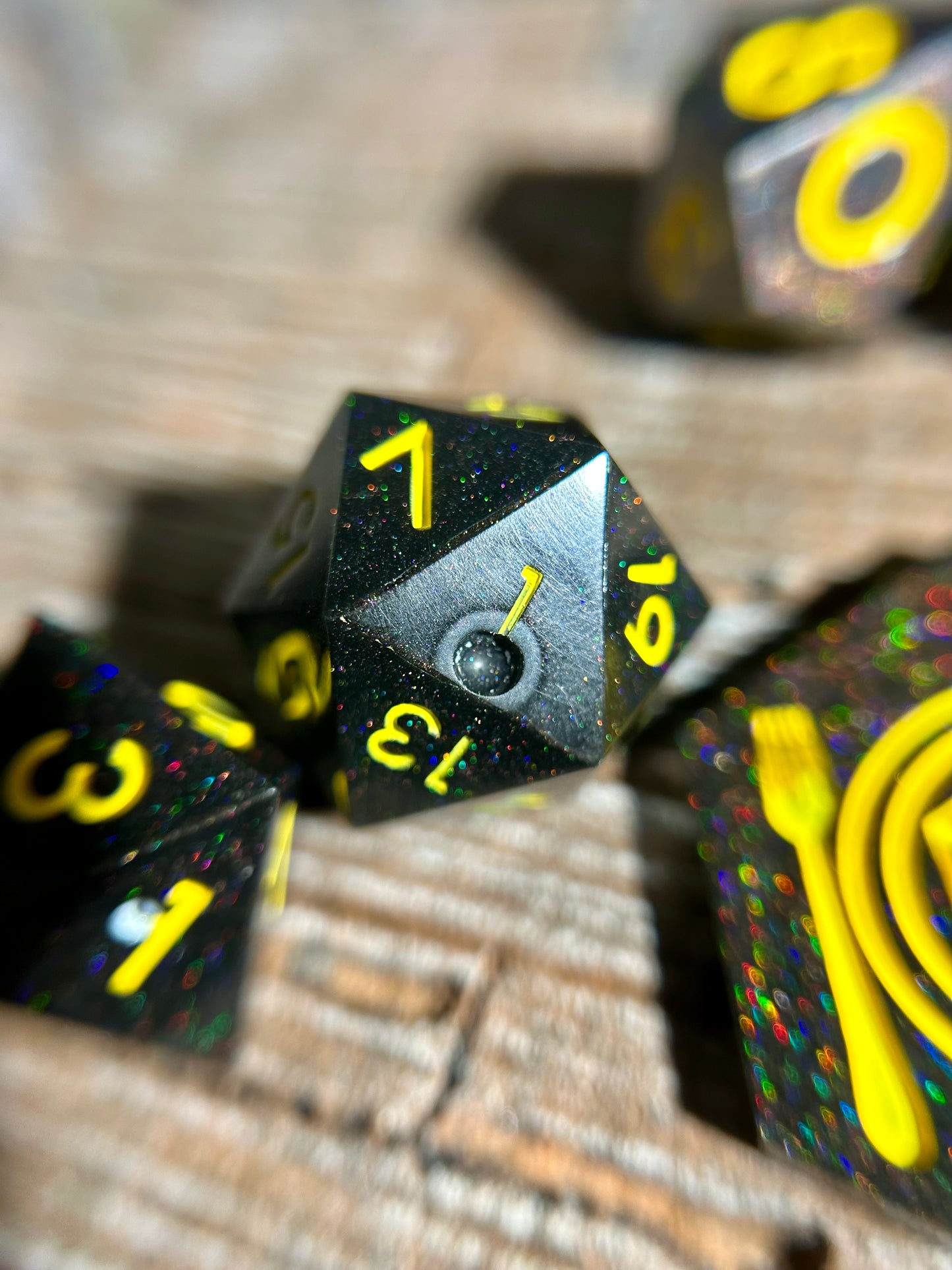 Serene Nightscape 8-Piece Polyhedral Dice Set