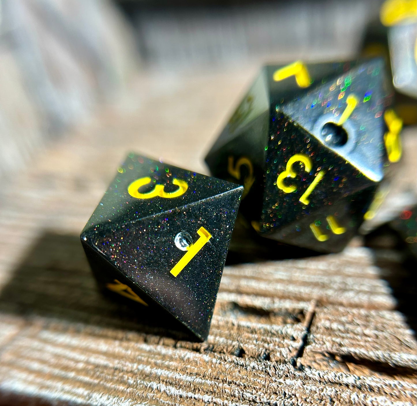 Serene Nightscape 8-Piece Polyhedral Dice Set