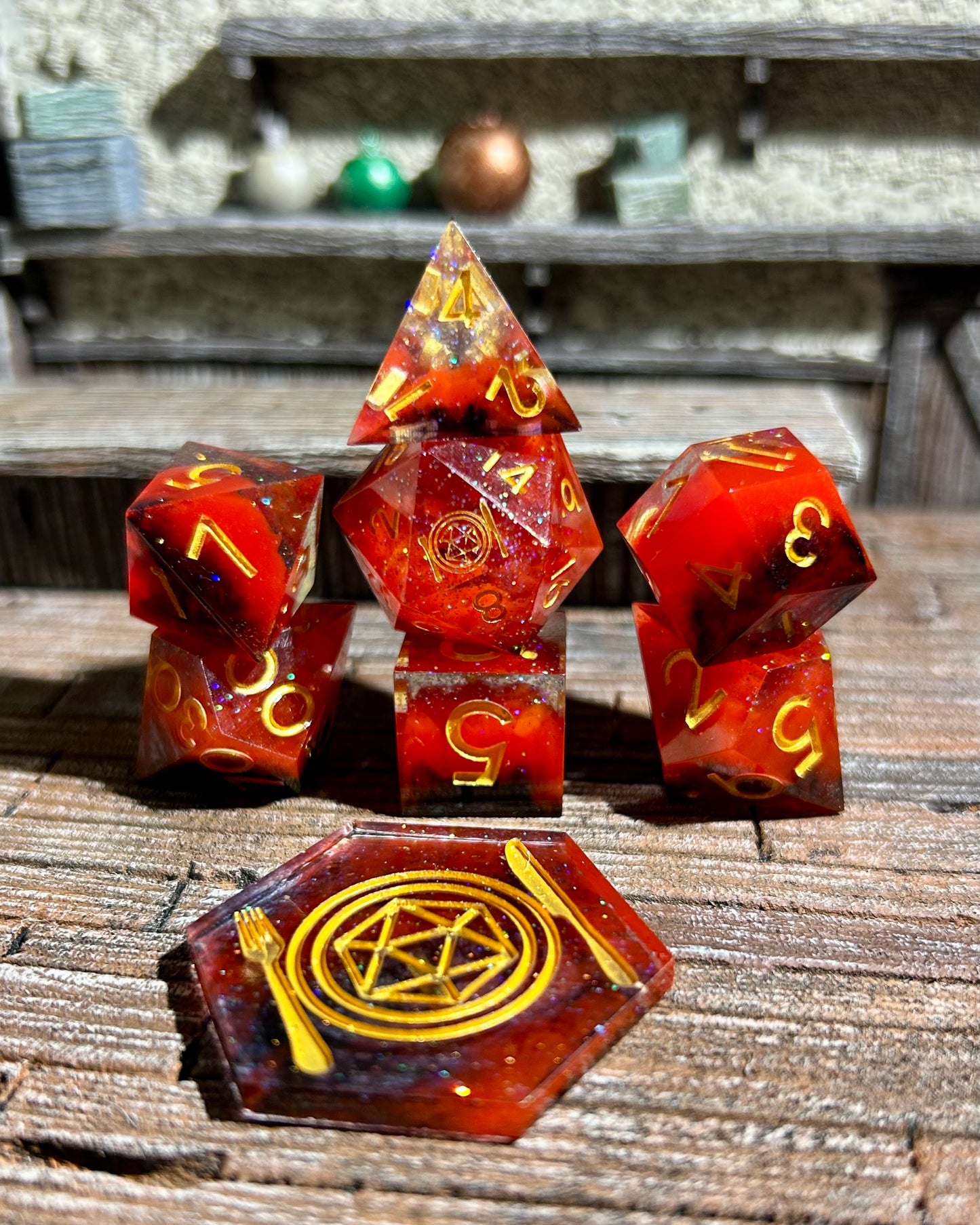 Midnight Carnival 8-Piece Polyhedral Dice Set