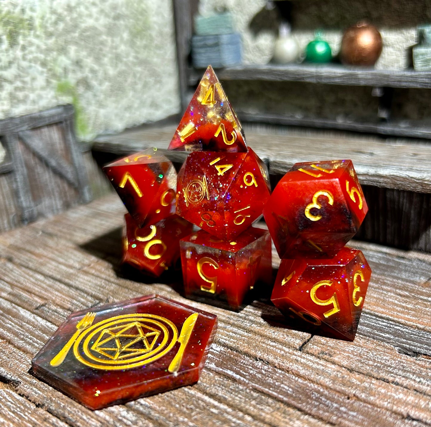 Midnight Carnival 8-Piece Polyhedral Dice Set