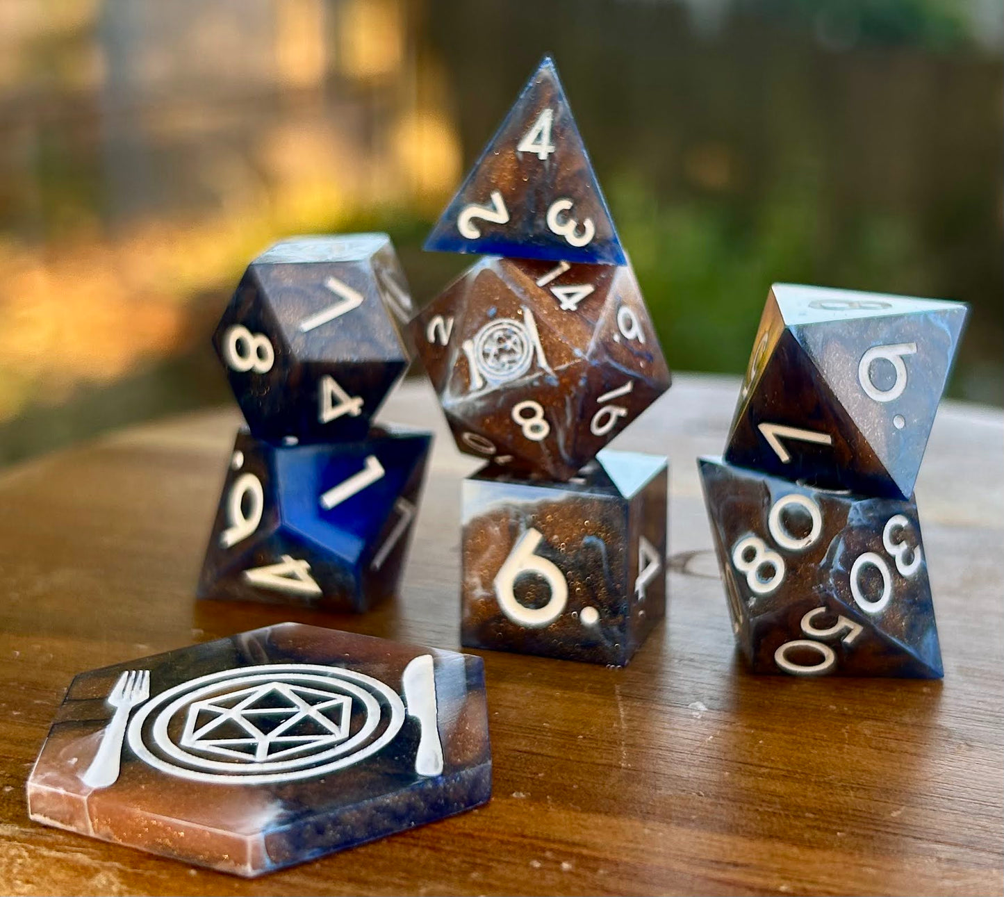 Twilight Tides 8-Piece Polyhedral Dice Set