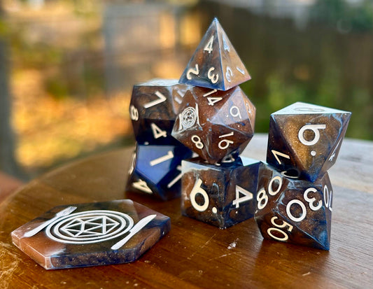 Twilight Tides 8-Piece Polyhedral Dice Set