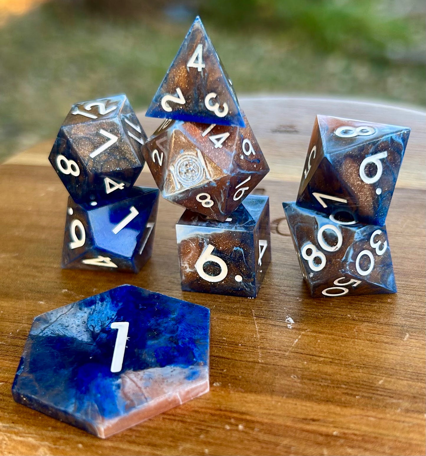 Twilight Tides 8-Piece Polyhedral Dice Set