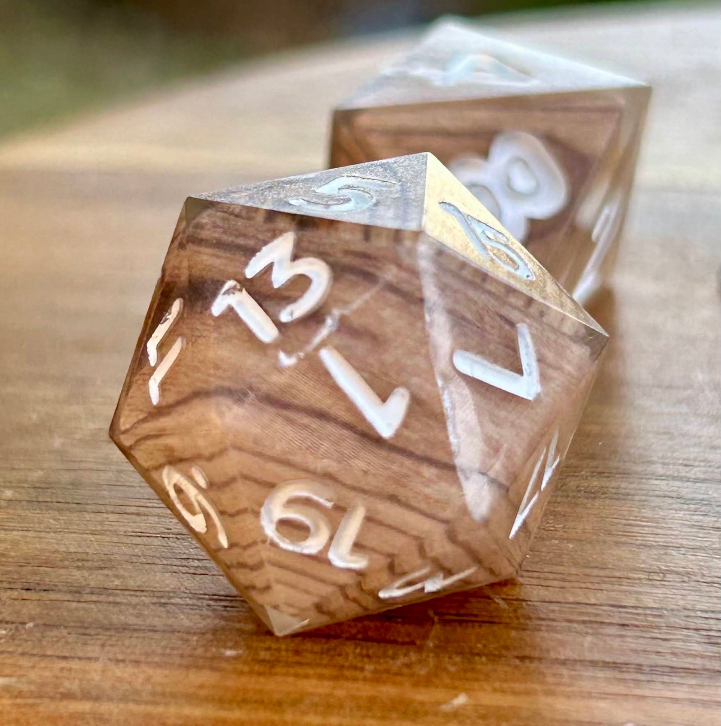 Wood Grain 7-Piece Polyhedral Dice Set