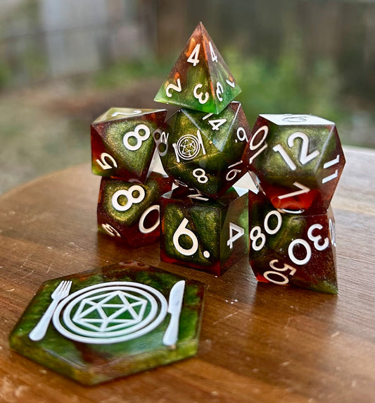 Caramel Apple 8-Piece Polyhedral Dice Set