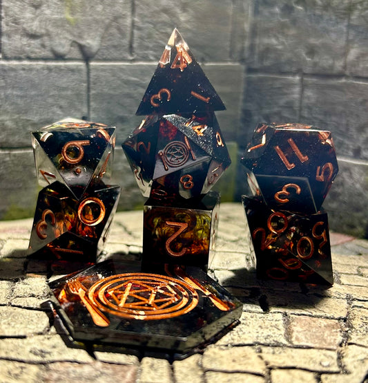 Forbidden Firelight 8-Piece Polyhedral Dice Set