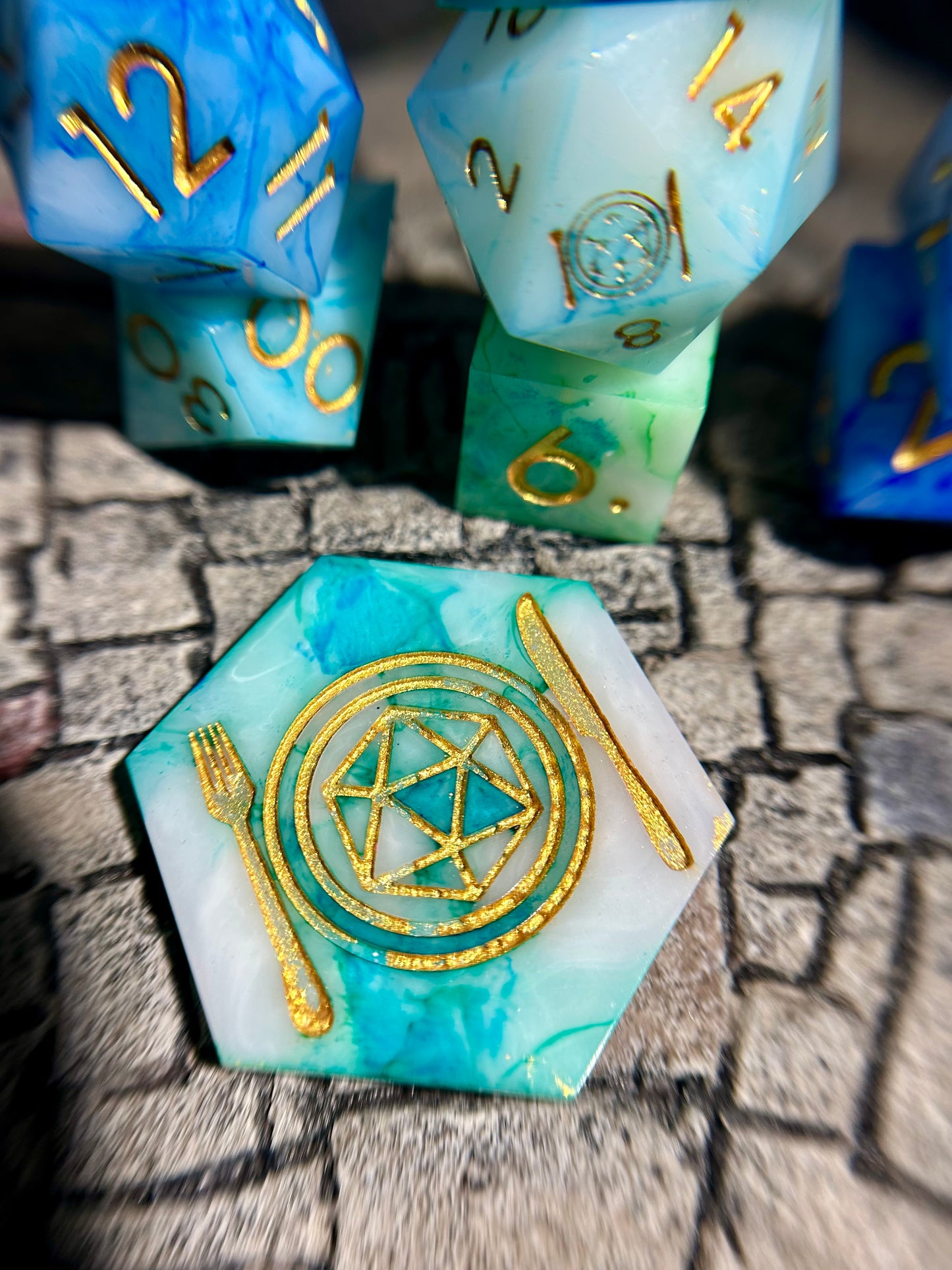 Frozen Glacier 8-Piece Polyhedral Dice Set