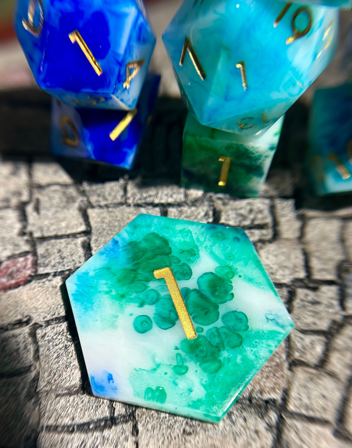 Frozen Glacier 8-Piece Polyhedral Dice Set