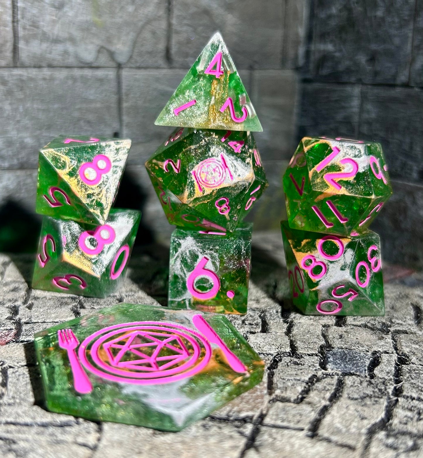 Sour Watermelon 8-Piece Polyhedral Dice Set