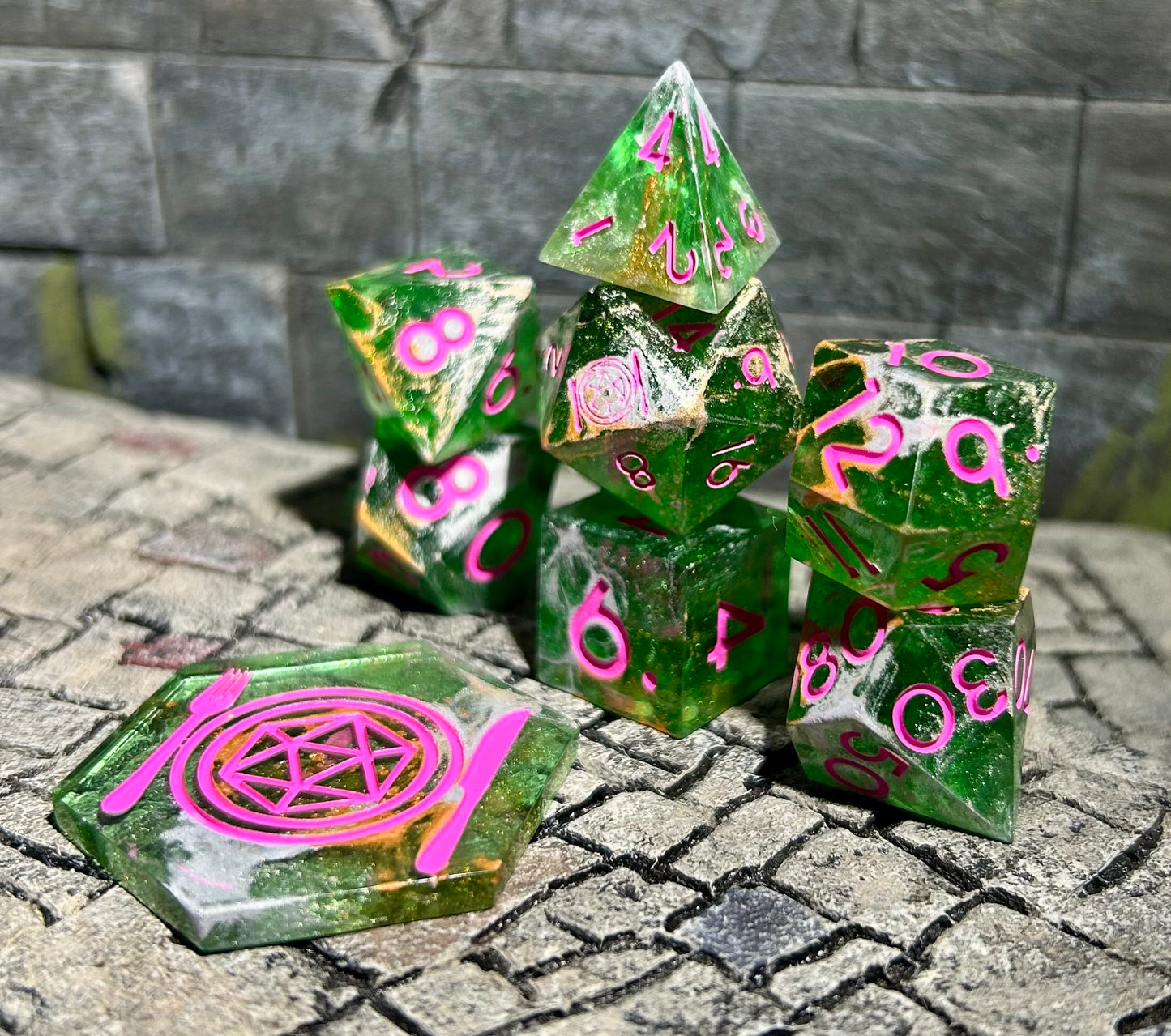 Sour Watermelon 8-Piece Polyhedral Dice Set