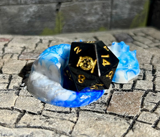 Blue Swirls Right Facing Dice Guardian