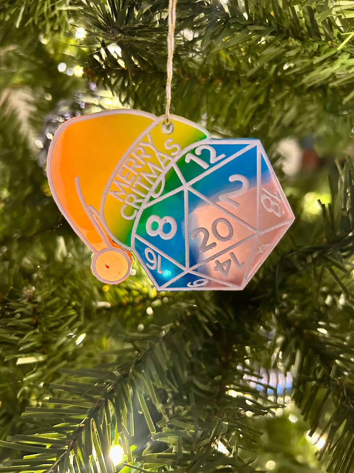 Rainbow Merry Critmas Ornament