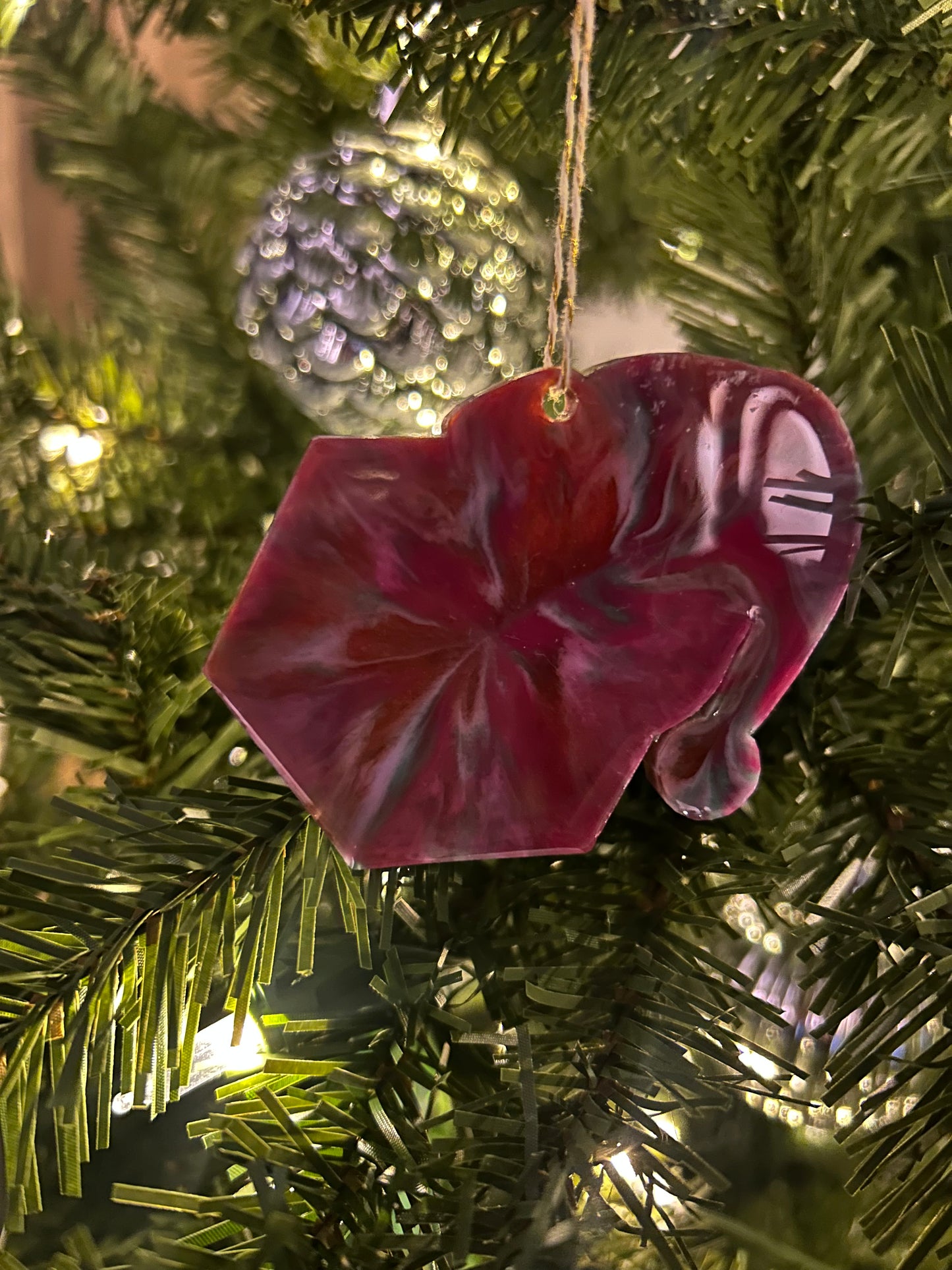 Maroon and Mint Merry Critmas Ornament