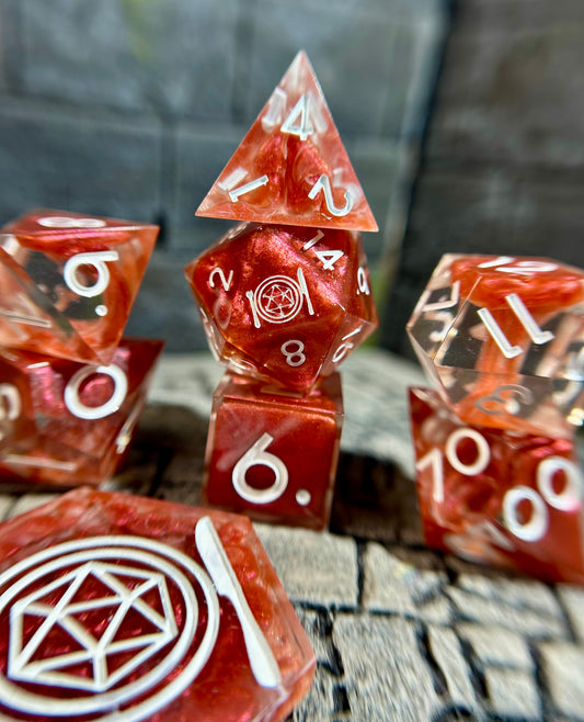 Crimson Core 8-Piece Polyhedral Dice Set