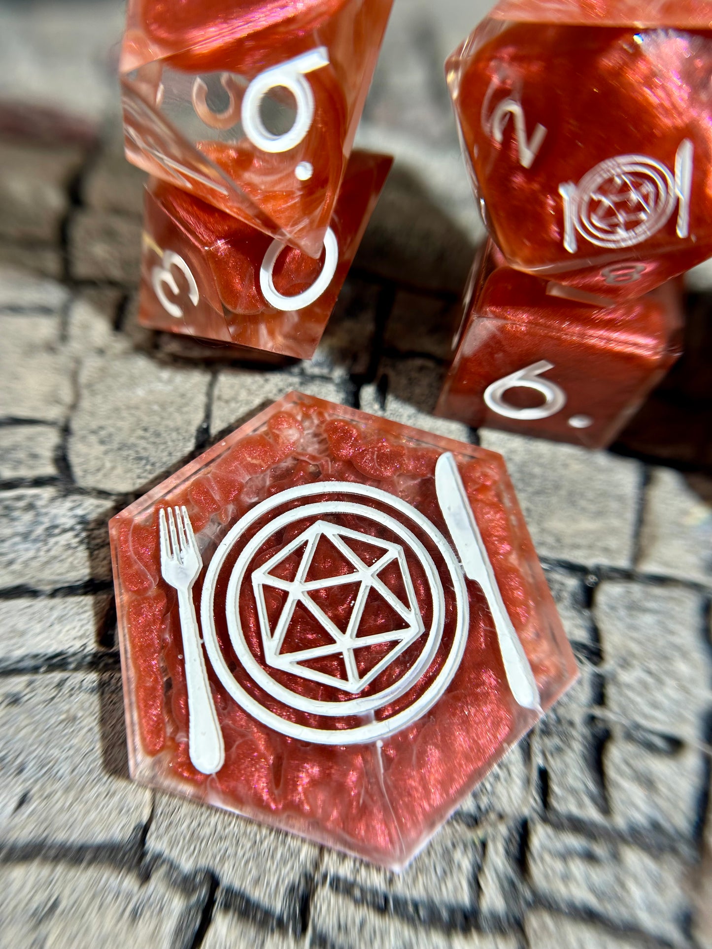 Crimson Core 8-Piece Polyhedral Dice Set