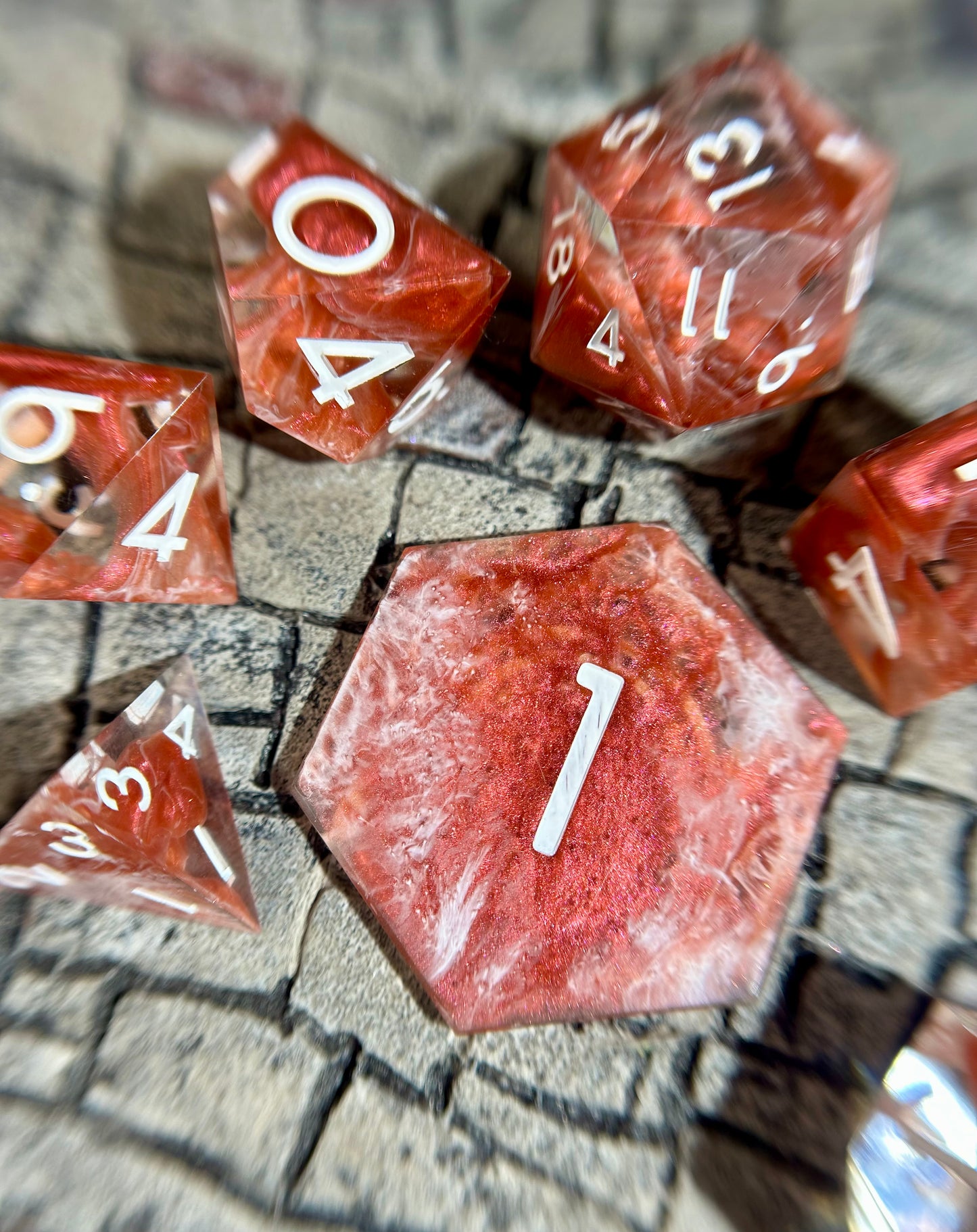 Crimson Core 8-Piece Polyhedral Dice Set