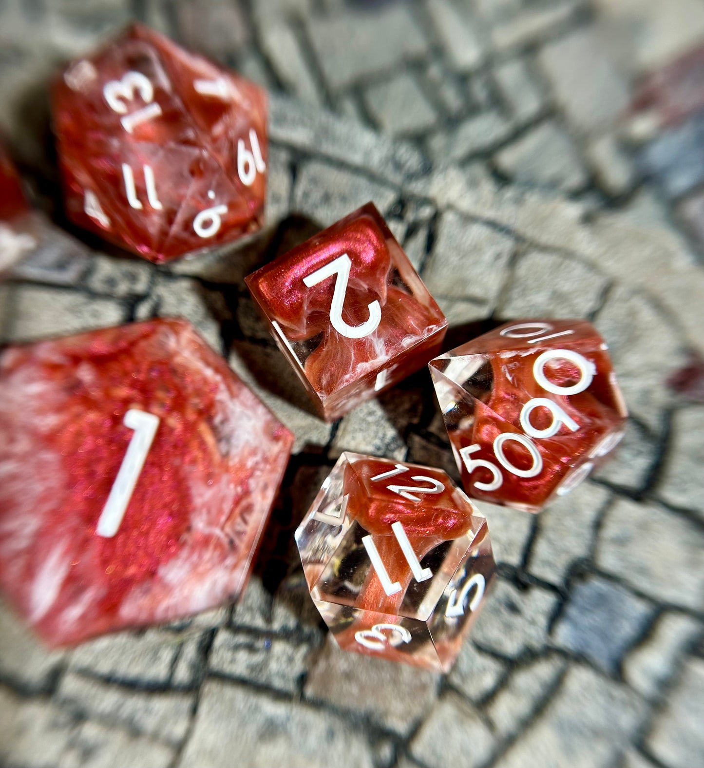 Crimson Core 8-Piece Polyhedral Dice Set