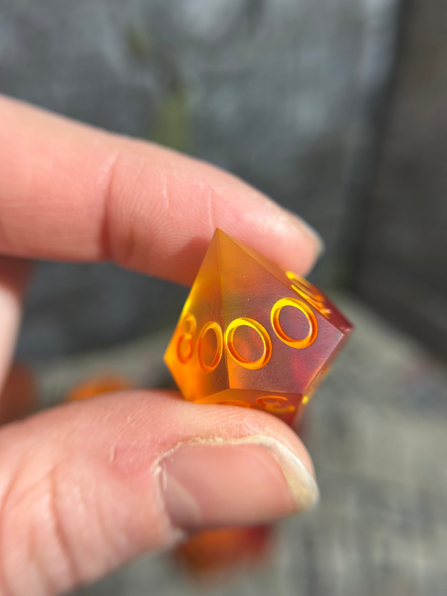 Frosted Fireball 8-Piece Polyhedral Dice Set