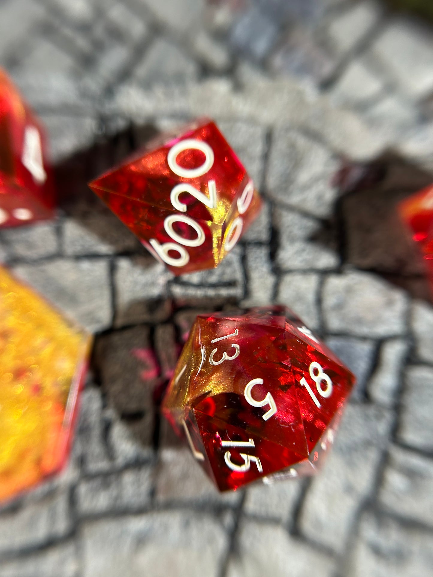 Gilded Ember 8-Piece Polyhedral Dice Set