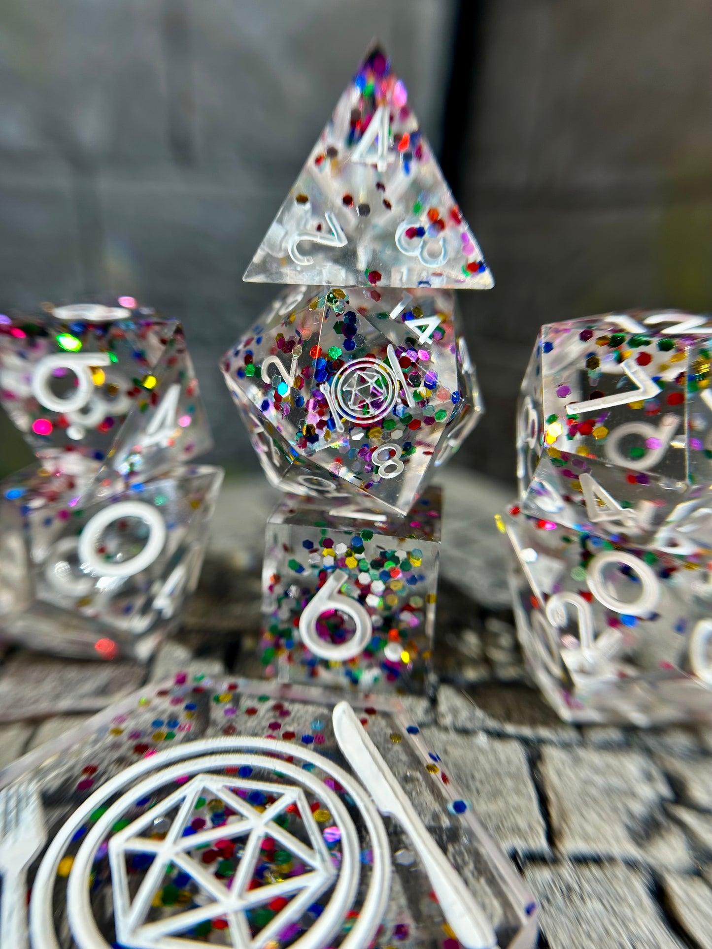 Bardic Bedlam 8-Piece Polyhedral Dice Set