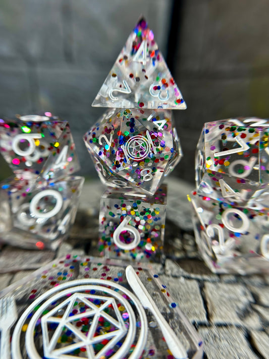 Bardic Bedlam 8-Piece Polyhedral Dice Set