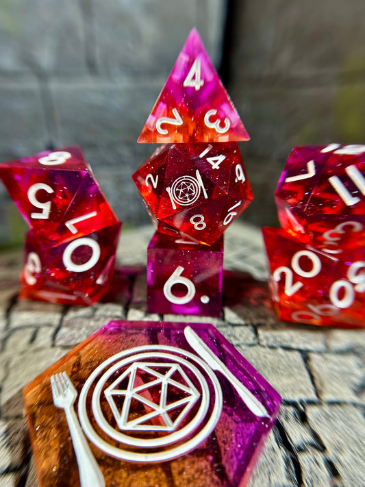Solar Sorbet 8-Piece Polyhedral Dice Set