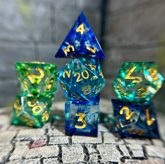 Sea Glass 7-Piece Polyhedral Dice Set