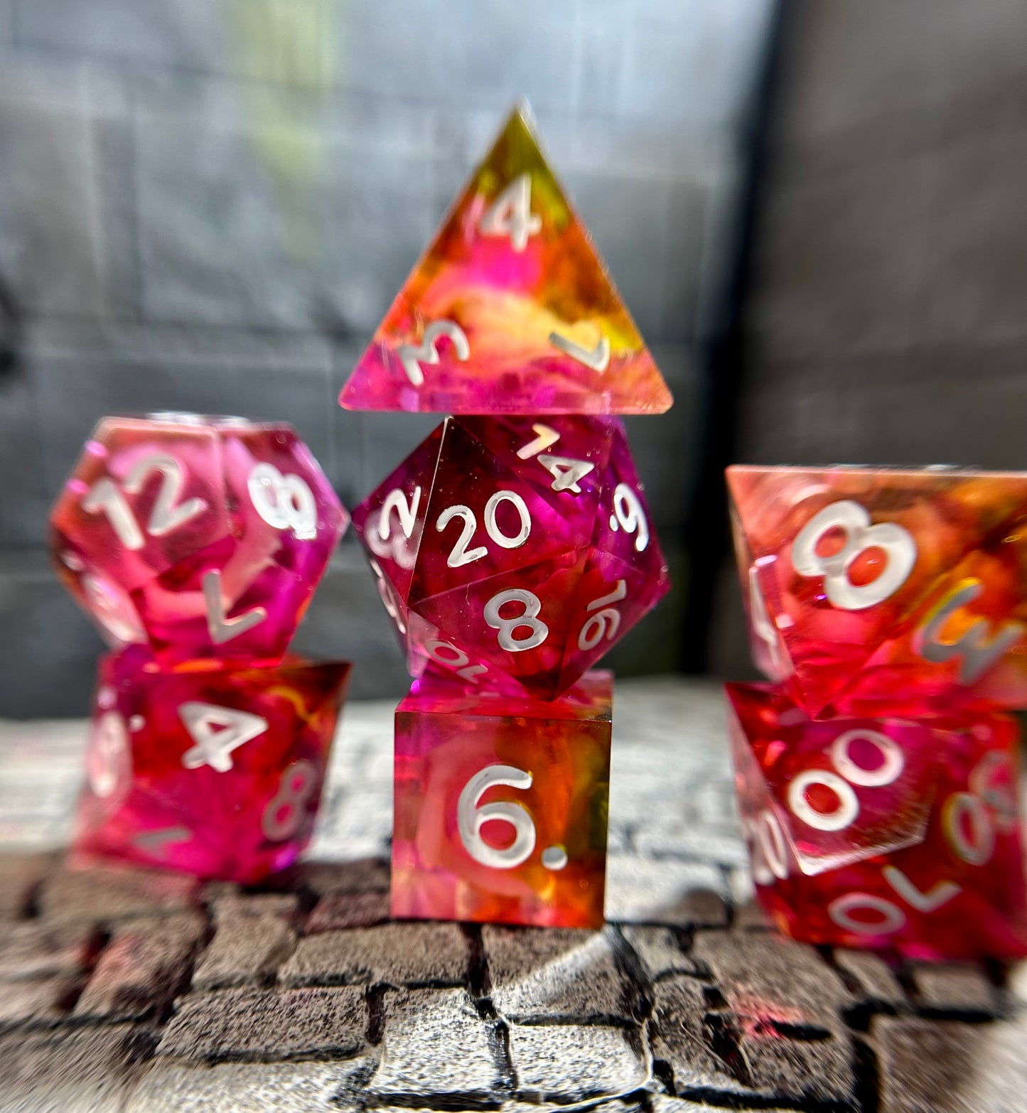 Dragonfruit Daiquiri 7-Piece Polyhedral Dice Set