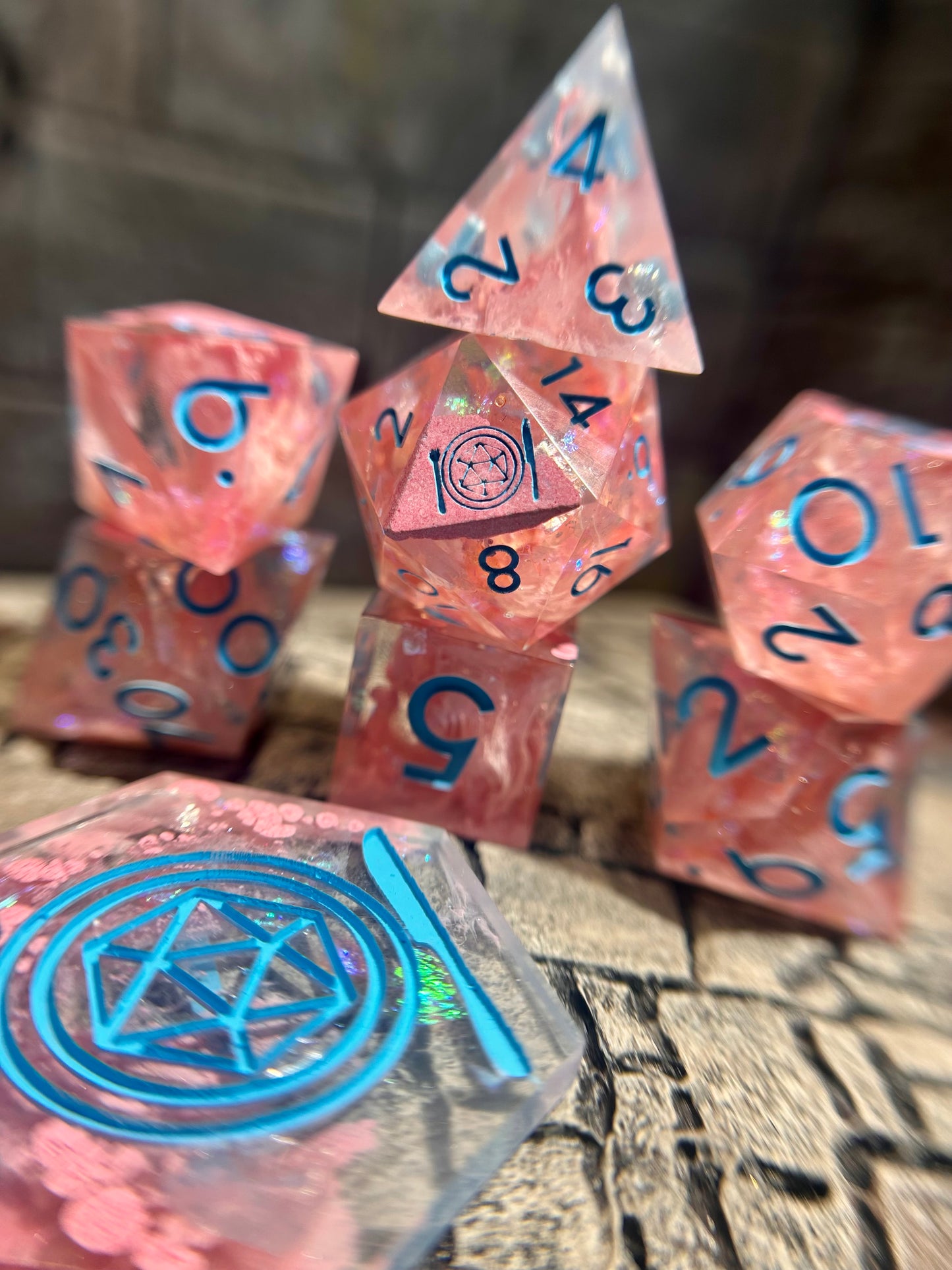 Bubblegum Bedlam 8-Piece Polyhedral Dice Set