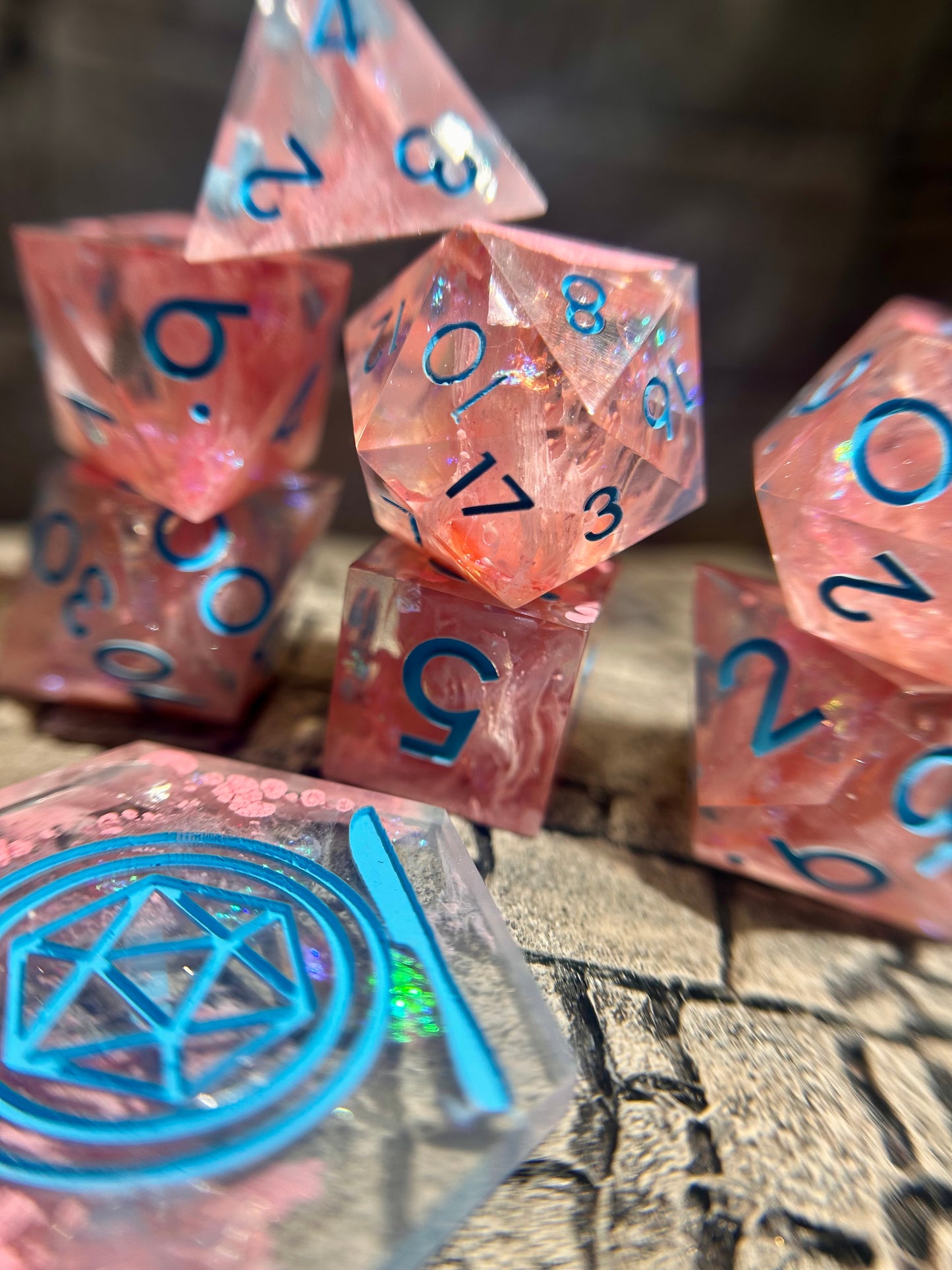 Bubblegum Bedlam 8-Piece Polyhedral Dice Set