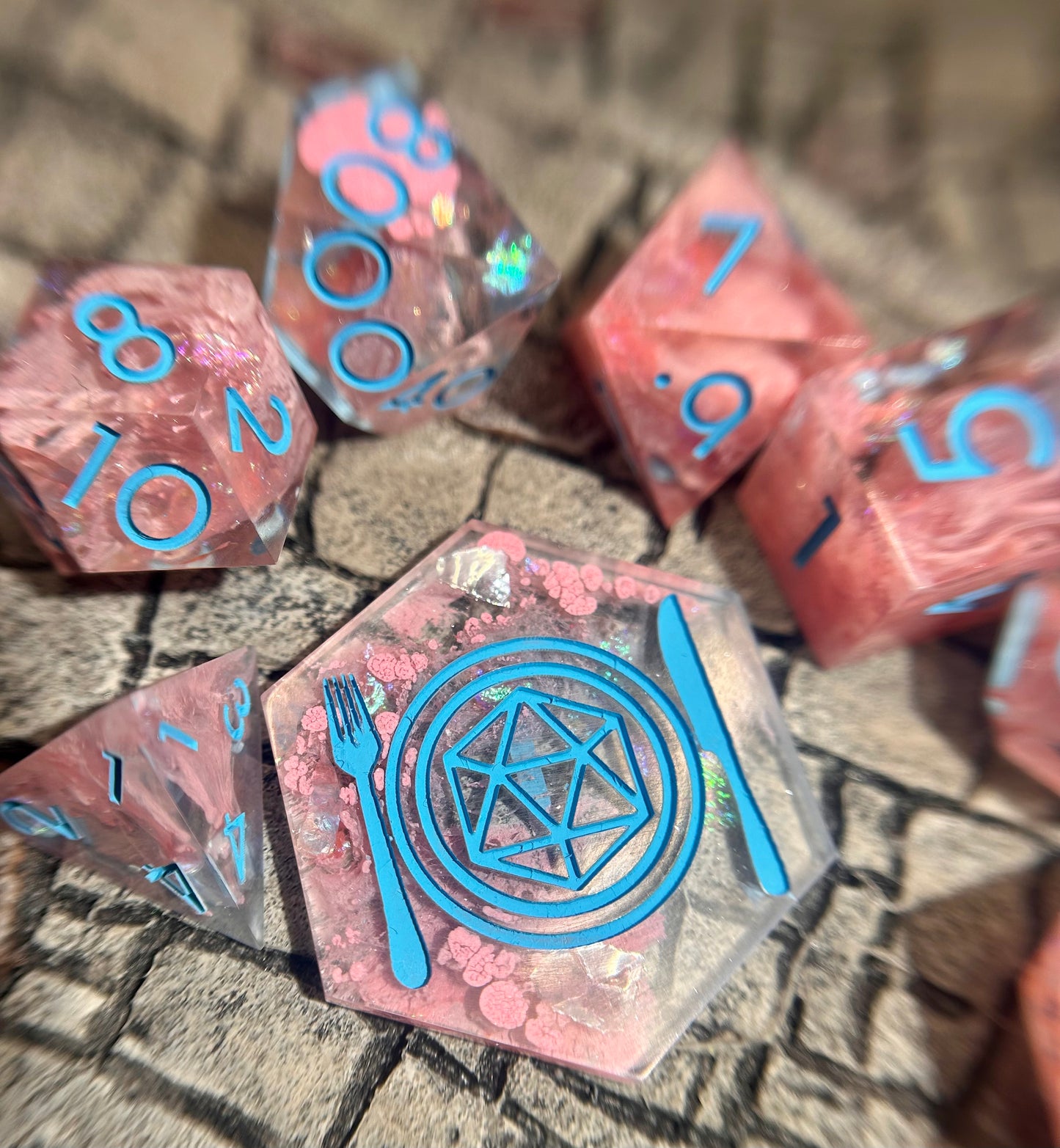 Bubblegum Bedlam 8-Piece Polyhedral Dice Set