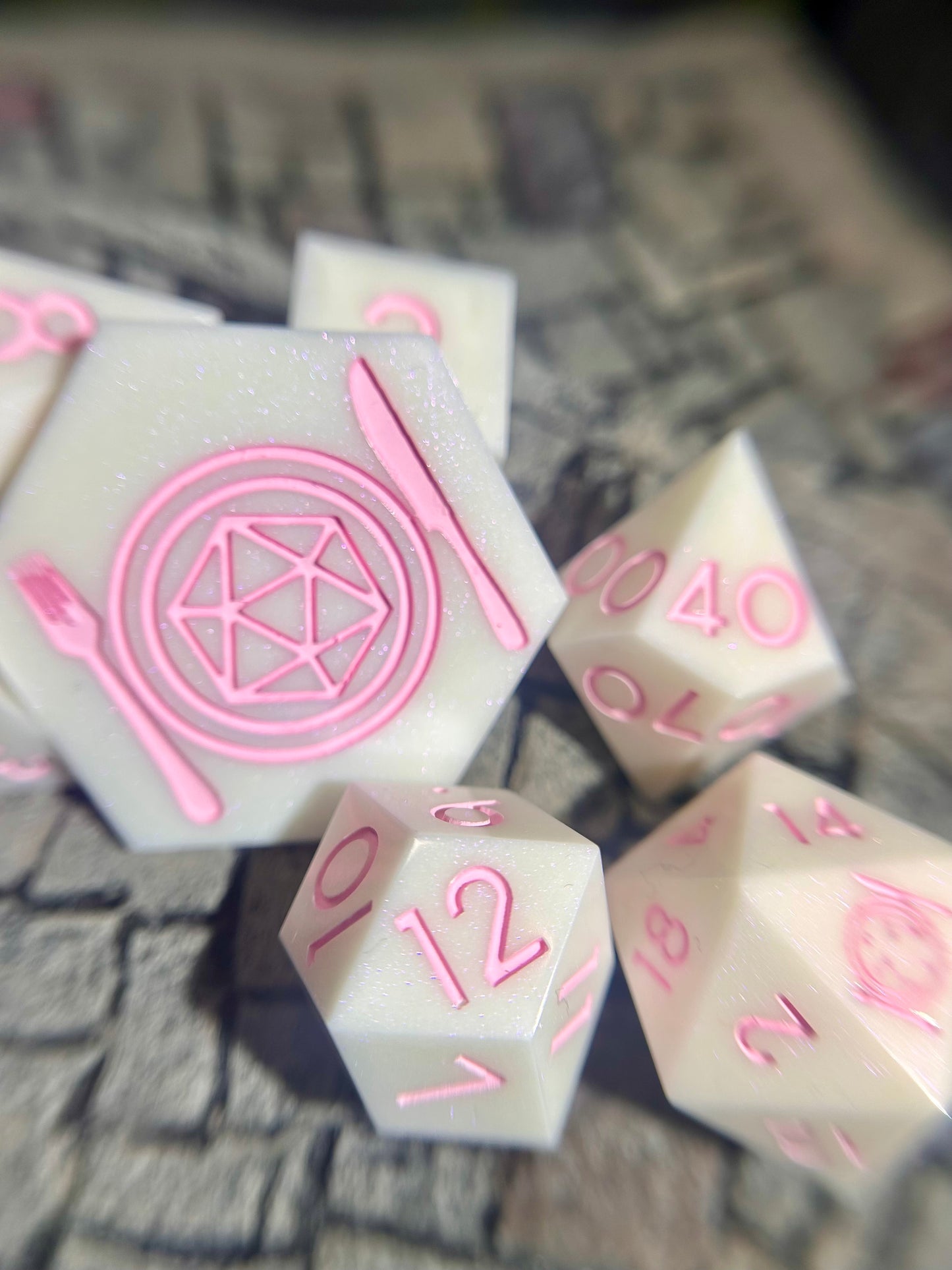Rosewater Taffy 8-Piece Polyhedral Dice Set