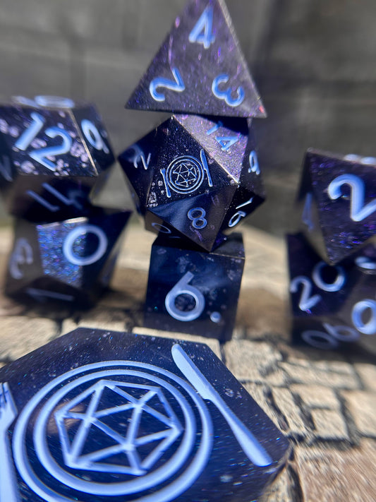 Cosmic Cipher 8-Piece Polyhedral Dice Set